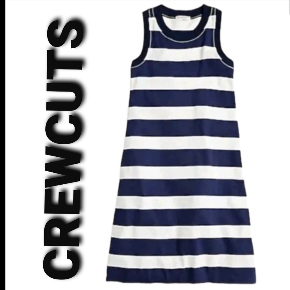 Crewcuts Sleeveless Cotton Tank Dress Navy/White Rugby Stripe 3